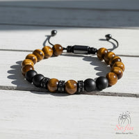 Tigers Eye & Black Onyx Bracelet | Layering Gemstone Jewelry