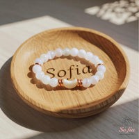 Selenite Moon Charm Bracelet | Crystal Jewelry
