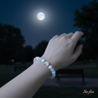 Selenite Moon Charm Bracelet | Crystal Jewelry