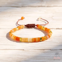 Carnelian Bracelet | Layering Gemstone Heishi Beaded Bracelets