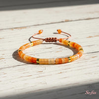 Carnelian Bracelet | Layering Gemstone Heishi Beaded Bracelets