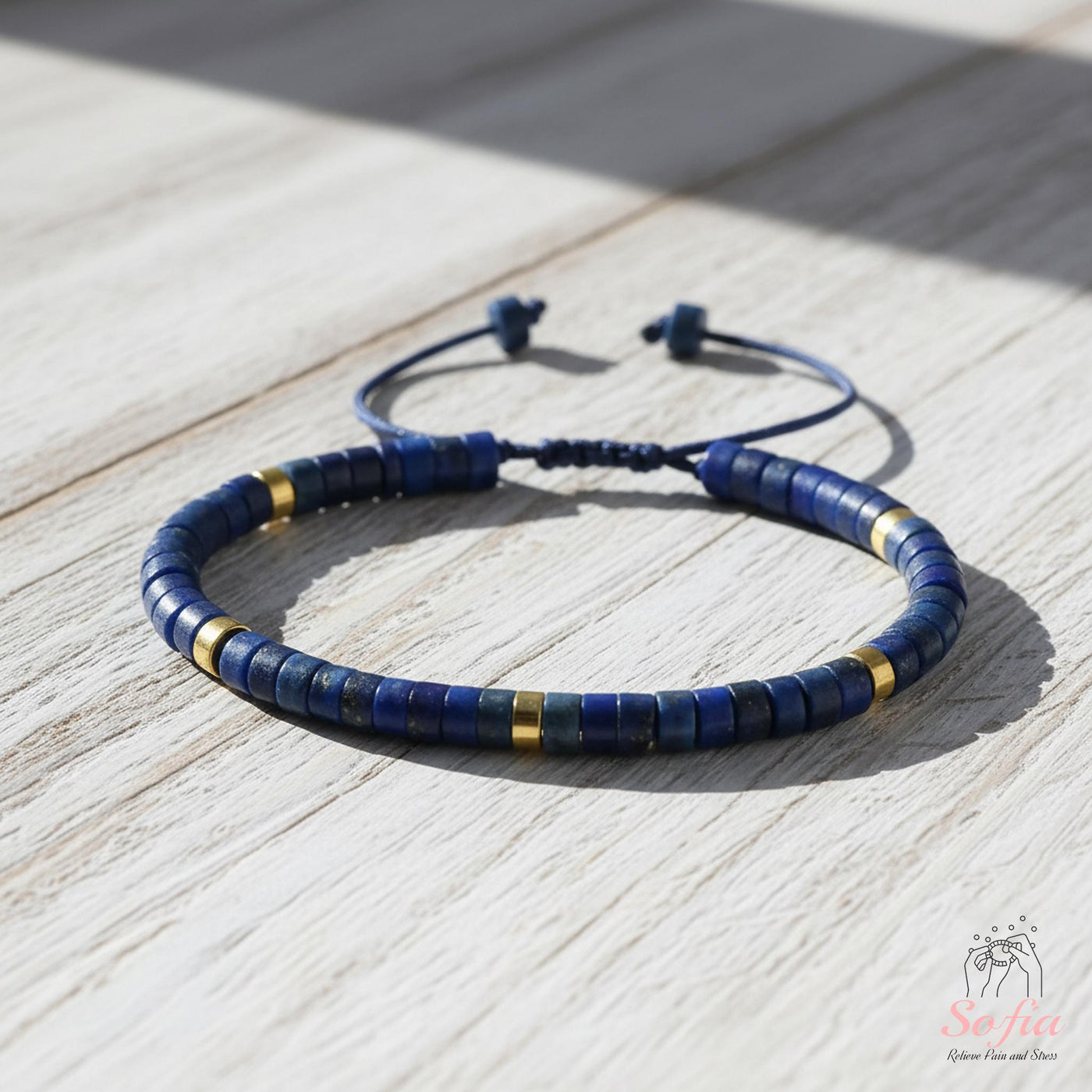 Lapis Lazuli Bracelet | Layering Gemstone Heishi Beaded Bracelets