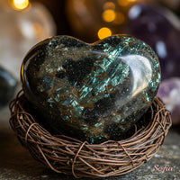 Arfvedsonite Crystal Heart | Crystal Stone Decor