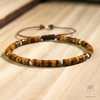 Tigers Eye Bracelet | Layering Gemstone Heishi Beaded Bracelets