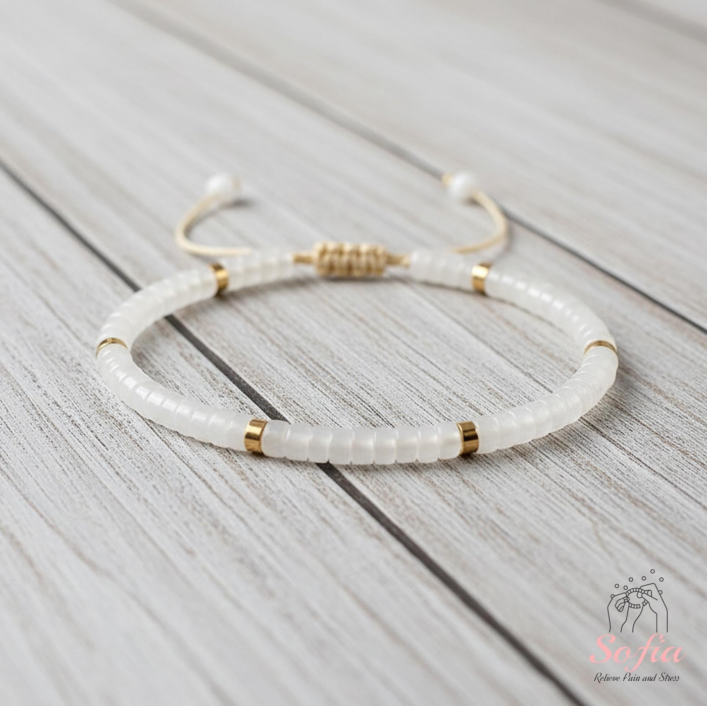 Clear Quartz Bracelet | Layering Gemstone Heishi Beaded Bracelets