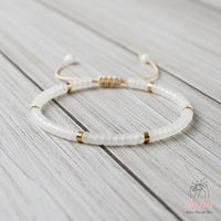 Clear Quartz Bracelet | Layering Gemstone Heishi Beaded Bracelets