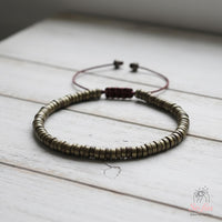 Pyrite Bracelet | Layering Gemstone Heishi Beaded Bracelets