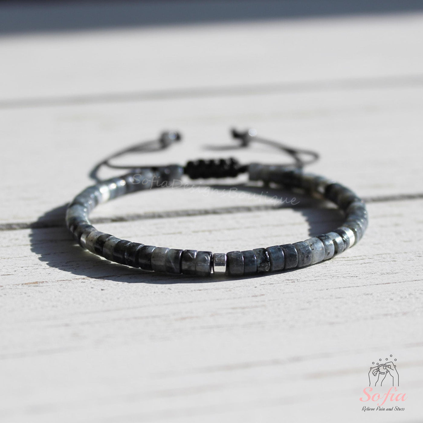 Labradorit Armband | Layering Edelstein Heishi Perlenarmbänder