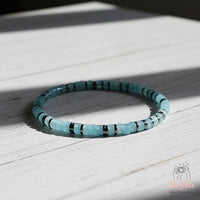 Aquamarine Stretchy Bracelet | Layering Gemstone Heishi Beaded Bracelets