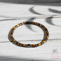 Tigers Eye Stretchy Bracelet | Layering Gemstone Heishi Beaded Bracelets