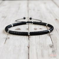Black Onyx Bracelet | Layering Gemstone Heishi Beaded Bracelets