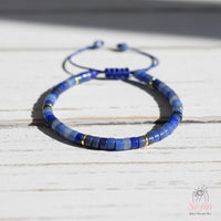 Blue Aventurine Bracelet | Layering Gemstone Heishi Beaded Bracelets