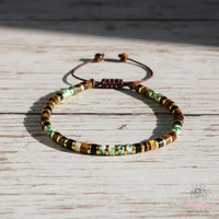 Tigerauge-Achat-Armband | Armbänder mit Heishi-Perlen aus Edelsteinen zum Kombinieren