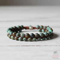 African Turquoise Bracelet | Layering Gemstone Jewelry