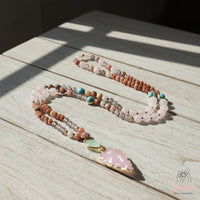 Amazonite & Rose Quartz Necklace | Crystal Jewelry