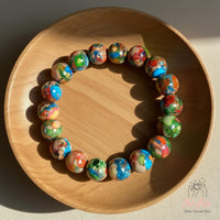 Floral Jasper Stretch Bracelet | Crystal Jewelry