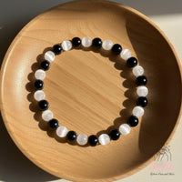 Selenite & Tourmaline Bracelet | Crystal Jewelry