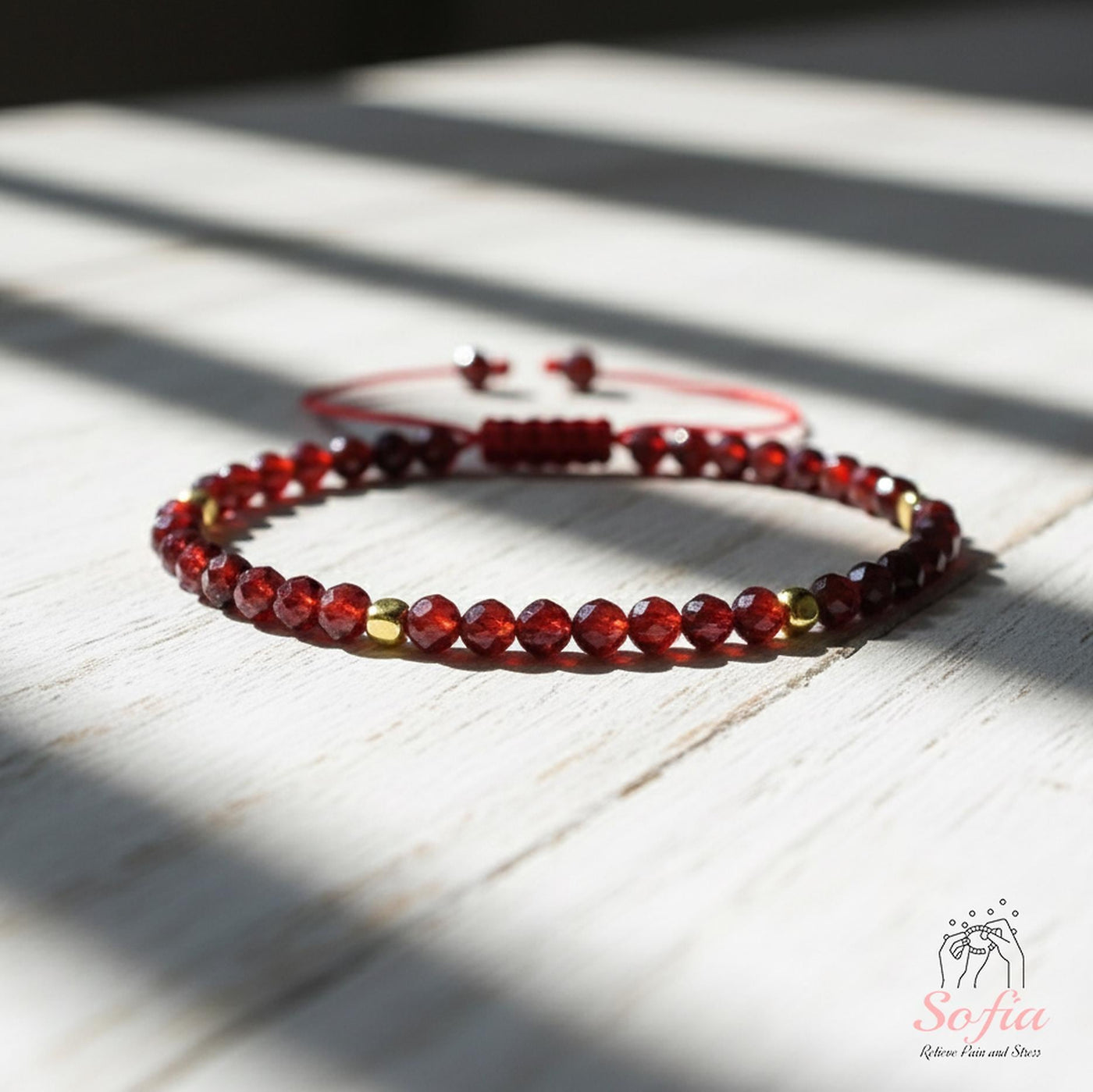 Garnet Bracelet | Delicate Layering Gemstone Jewelry