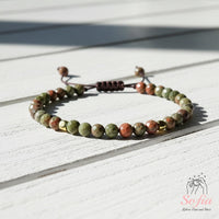 Unakite Bracelet | Delicate Layering Gemstone Jewelry