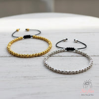 Kupferarmband mit Perlen | Zarter Lagen-Edelsteinschmuck