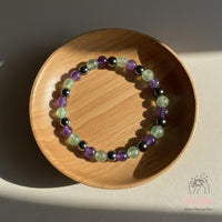 Amethyst & Fluorite Bracelet | Hematite Crystal Beaded Jewelry
