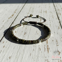 Dragon Bloodstone Bracelet | Layering Gemstone Heishi Beaded Bracelets