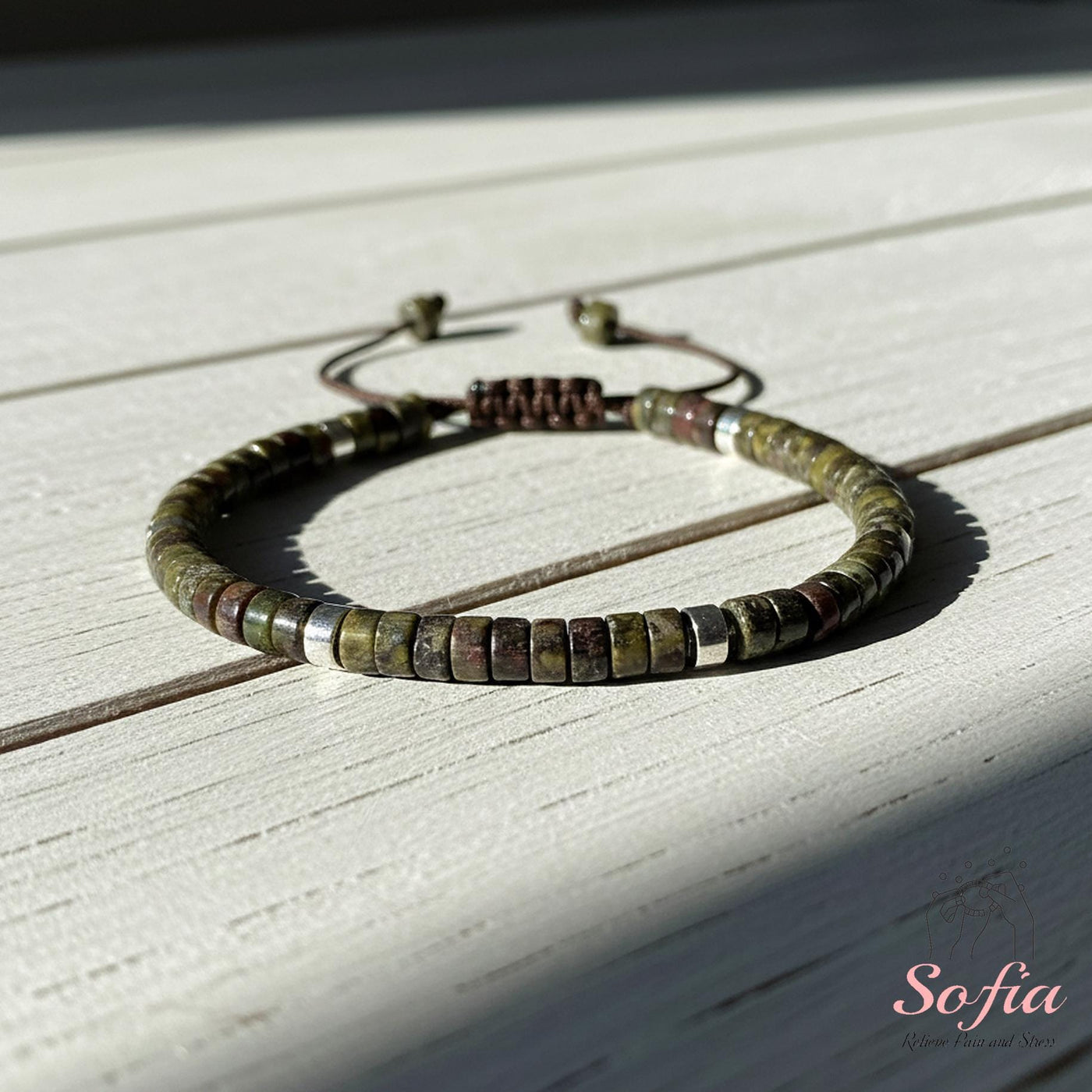 Dragon Bloodstone Bracelet | Layering Gemstone Heishi Beaded Bracelets