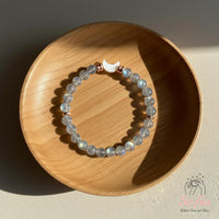 Labradorite Moon Charm Bracelet | Crystal Jewelry