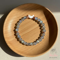 Labradorite Moon Charm Bracelet | Crystal Jewelry