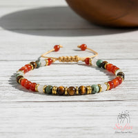 Carnelian & Tigers Eye Bracelet | Delicate Layering Gemstone Jewelry