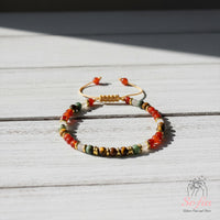 Carnelian & Tigers Eye Bracelet | Delicate Layering Gemstone Jewelry
