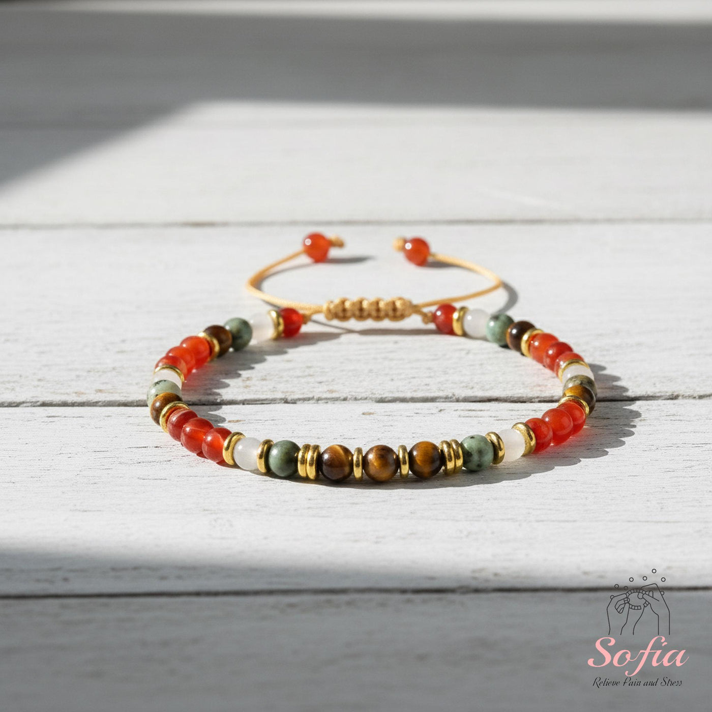 Carnelian & Tigers Eye Bracelet | Delicate Layering Gemstone Jewelry