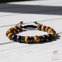 Tigers Eye & Black Onyx Bracelet | Layering Gemstone Jewelry
