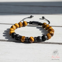 Tigers Eye & Black Onyx Bracelet | Layering Gemstone Jewelry
