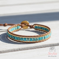 Turquoise Wrap Bracelet | Boho Layering Gemstone Jewelry