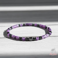 Amethyst Stretchy Bracelet | Layering Gemstone Heishi Beaded Bracelets