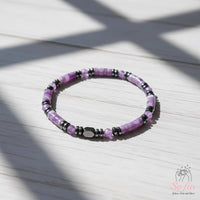 Amethyst Stretchy Bracelet | Layering Gemstone Heishi Beaded Bracelets