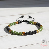 Jade & Lava Rock Bracelet | Delicate Layering Gemstone Jewelry