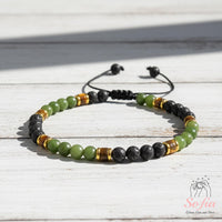 Jade & Lava Rock Bracelet | Delicate Layering Gemstone Jewelry