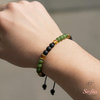Jade & Lava Rock Bracelet | Delicate Layering Gemstone Jewelry
