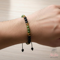 Jade & Lava Rock Bracelet | Delicate Layering Gemstone Jewelry