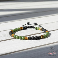 Jade & Lava Rock Bracelet | Delicate Layering Gemstone Jewelry