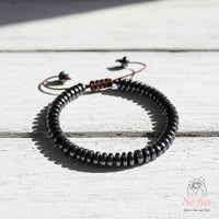 Hematite Beaded Bracelet | Layering Gemstone Jewelry
