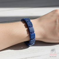 Lapis Lazuli Bracelet Square Beads | Layering Gemstone Jewelry
