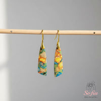 Rainbow Jasper Earrings | Boho Drop Earring | Crystal Jewelry