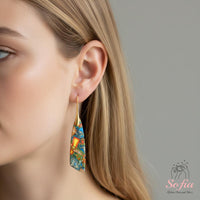 Rainbow Jasper Earrings | Boho Drop Earring | Crystal Jewelry