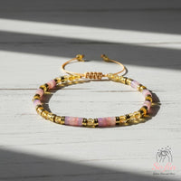 Rose Quartz & Citrine Bracelet | Layering Gemstone Heishi Beaded Bracelets