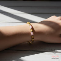 Rose Quartz & Citrine Bracelet | Layering Gemstone Heishi Beaded Bracelets