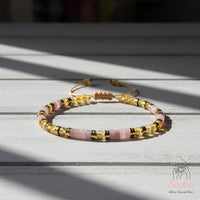 Rose Quartz & Citrine Bracelet | Layering Gemstone Heishi Beaded Bracelets