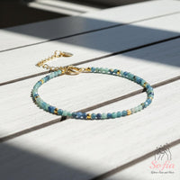 Blue Tourmaline Bracelet | Minimalist Dainty Jewelry Stackable